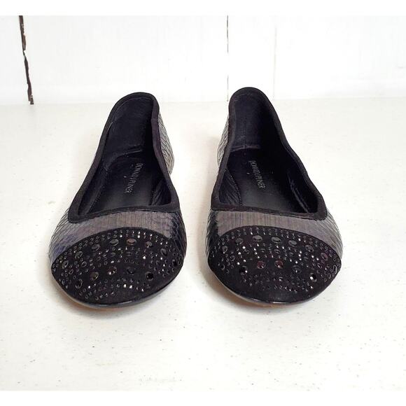 Donald J Pliner Great Snakeskin Cap-Toe Ballet Flats 7 - Picture 3 of 9